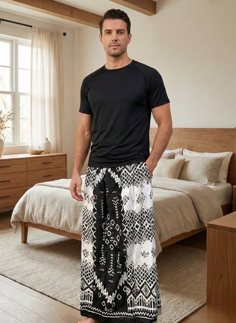 بهنس وزرة مطاط مع جيب جانبي للرجل فوطة رجالية وزرة صيفي مريحة جدا وباردة للرجال وزار رجالي معوز صارون صاروم اسباعية رجالية مناسب للمنزل والنوم وللرياضيين اوقات الصلاة - Image 2